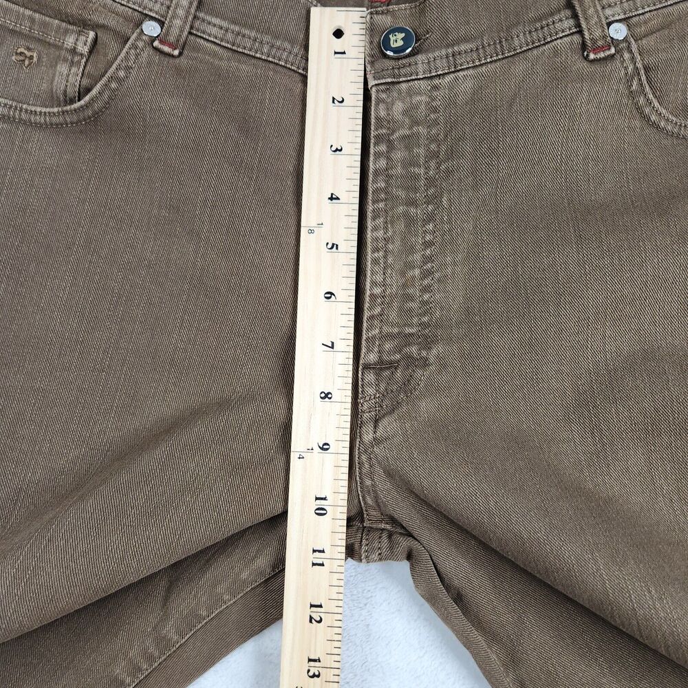 Marco Pescarolo Straight Leg Jeans Mens 56 IT 36x30 Measured Brown 100% Cotton - Picture 9 of 16